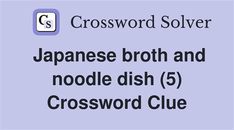 japanese broth crossword clue|japanese soup base crossword clue.